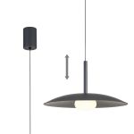 Lidia 46cm Rise And Fall Pendant, 12W LED, 3000K, 1500lm, Grey, 3yrs Warranty