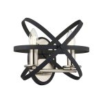 Geona Adjustable Rings Wall Light, 2 x E14, Satin Nickel/Anthracite