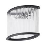 Blanca Oval 18 x 10 x 15cm Non-Electric Glass Rod Shade (D), Satin Black / Clear Glass Rods