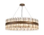 Cucine 100cm Glass Rod Pendant Round, 30 Light G9, Painted Matt Bronze/Clear Item Weight: 23kg