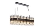 Cucine 100x35cm Glass Rod Pendant Oblong, 24 Light G9, Black Chrome/Clear Item Weight: 25kg