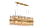 Cucine 100x35cm Glass Rod Pendant Oblong, 24 Light G9, Brass/Cognac Item Weight: 25kg