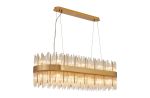 Cucine 100x35cm Glass Rod Pendant Oblong, 24 Light G9, Brass/Clear Item Weight: 25kg