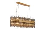 Cucine 100x35cm Glass Rod Pendant Oblong, 24 Light G9, Brass/Smoke Item Weight: 25kg
