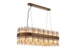 Cucine 100x35cm Glass Rod Pendant Oblong, 24 Light G9, Painted Matt Bronze/Cognac Item Weight: 25kg