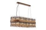 Cucine 100x35cm Glass Rod Pendant Oblong, 24 Light G9, Painted Matt Bronze/Smoke Item Weight: 25kg