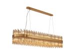 Cucine 150x40cm Glass Rod Pendant Oblong, 36 Light G9, Brass/Cognac Item Weight: 26kg