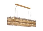 Cucine 150x40cm Glass Rod Pendant Oblong, 36 Light G9, Brass/Smoke Item Weight: 26kg