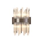 Cucine Glass Rod Wall Light, 4 Light G9, Black Chrome/Clear