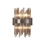 Cucine Glass Rod Wall Light, 4 Light G9, Black Chrome/Smoke