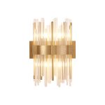 Cucine Glass Rod Wall Light, 4 Light G9, Brass/Clear