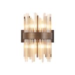 Cucine Glass Rod Wall Light, 4 Light G9, Painted Matt Bronze/Cognac