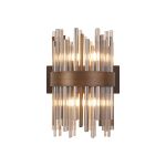 Cucine Glass Rod Wall Light, 4 Light G9, Painted Matt Bronze/Smoke