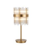 Cucine Glass Rod Table Lamp, 6 Light G9, Brass/Clear
