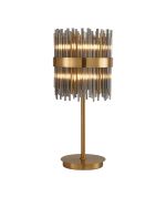 Cucine Glass Rod Table Lamp, 6 Light G9, Brass/Smoke