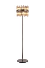 Cucine Glass Rod Floor Lamp, 10 Light G9, Black Chrome/Cognac Item Weight: 16kg