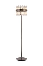 Cucine Glass Rod Floor Lamp, 10 Light G9, Black Chrome/Clear Item Weight: 16kg