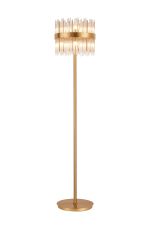 Cucine Glass Rod Floor Lamp, 10 Light G9, Brass/Clear Item Weight: 16kg