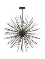 Cucine 110cm Sputnik Glass Rod Pendant Round, 24 Light G9, Black Chrome/Clear Item Weight: 15kg
