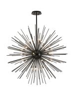 Cucine 110cm Sputnik Glass Rod Pendant Round, 24 Light G9, Black Chrome/Smoke Item Weight: 15kg