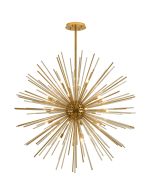 Cucine 110cm Sputnik Glass Rod Pendant Round, 24 Light G9, Brass/Cognac Item Weight: 15kg