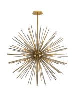 Cucine 110cm Sputnik Glass Rod Pendant Round, 24 Light G9, Brass/Smoke Item Weight: 15kg