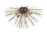 Cucine 75cm Sputnik Glass Rod Glass Rod Flush, 12 Light G9, Black Chrome/Cognac