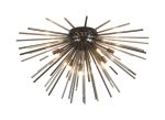 Cucine 75cm Sputnik Glass Rod Glass Rod Flush, 12 Light G9, Black Chrome/Smoke