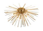 Cucine 75cm Sputnik Glass Rod Glass Rod Flush, 12 Light G9, Brass/Clear