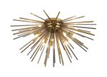 Cucine 75cm Sputnik Glass Rod Glass Rod Flush, 12 Light G9, Brass/Smoke