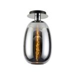 Lori 15cm Round Ceiling Flush, 1 Light Flush Fitting E27, Polished Chrome/Chrome Slim Curved Trapezium Shades