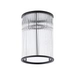Brai Round 17.5 x 25cm Non-Electric Glass Rod Shade (A), Satin Black / Clear Glass Rods