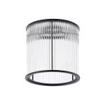 Brai Round 21 x 20cm Non-Electric Glass Rod Shade (B), Satin Black / Clear Glass Rods