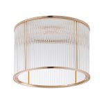 Brai Round 30 x 20cm Non-Electric Glass Rod Shade (C), French Gold / Clear Glass Rods