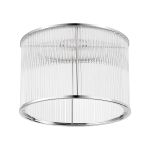 Brai Round 30 x 20cm Non-Electric Glass Rod Shade (C), Polished Nickel / Clear Glass Rods