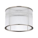 Brai Round 30 x 20cm Non-Electric Glass Rod Shade (C), Satin Nickel / Clear Glass Rods