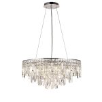 Maddison 60cm Pendant Round 8 Light G9 Polished Chrome/Crystal