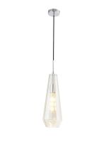 Markus 16cm Single Slim Cone Pendant 1 Light Polished Chrome/Cognac Glass