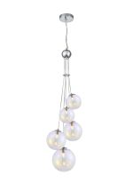 Parmingiano 48cm Cluster Pendant, 5 x G9, Polished Chrome/Iridescent