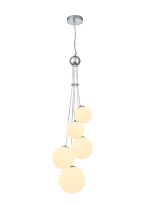 Parmingiano 48cm Cluster Pendant, 5 x G9, Polished Chrome/Opal