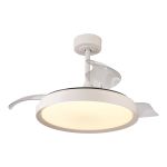 Mistral 51cm 50W LED Dimmable Ceiling Light With Built-In 28W DC Fan, 3000-6500K Remote Control, 5400lm, White, 5yrs Wty