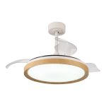 Mistral 51cm 50W LED Dimmable Ceiling Light With Built-In 28W DC Fan, 3000-6500K Remote Control, 5400lm, Wood, 5yrs Wty