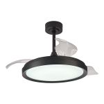 Mistral 51cm 50W LED Dimmable Ceiling Light With Built-In 28W DC Fan, 3000-6500K Remote Control, 5400lm, Black, 5yrs Wty