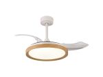 Mistral Mini 45cm 40W LED Dimmable Ceiling Light With Built-In 28W DC Fan, 2700-5000K Remote Control, 4200lm, Wood, 5yrs Wty