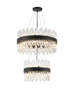 Modus 2 Tier 40cm + 60cm Pendant, 10 + 18 Light G9, Satin Black/Clear, Item Weight: 27kg