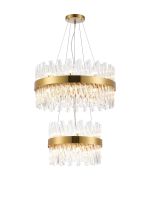 Modus 2 Tier 40cm + 60cm Pendant, 10 + 18 Light G9, Brass/Clear, Item Weight: 27kg
