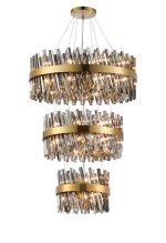 Modus 3 Tier 40cm + 60cm + 80cm Pendant, 10 + 18 + 24 Light G9, Brass/Smoke, Item Weight: 50kg