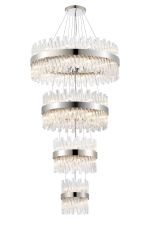 Modus 4 Tier 25cm + 40cm + 60cm + 80cm Pendant, 6 + 10 + 18 + 24 Light G9, Polished Nickel/Clear, Item Weight: 56kg