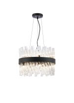 Modus 40cm 10 Light G9, Pendant Round, Satin Black / Clear