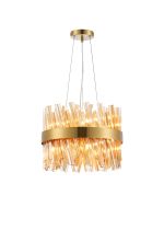 Modus 40cm 10 Light G9, Pendant Round, Brass / Amber